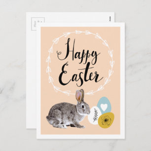 Happy Easter. Bunny & Easter Eggs Postcards