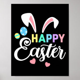 Happy Easter Bunny Easter Eggs Rabbit Ears Womens Poster
