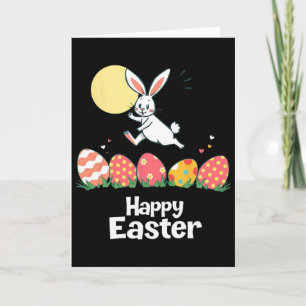 Happy Easter Bunny Easter Outfit Egg Nest Flower R Card