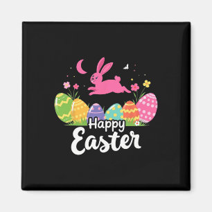 Happy Easter Bunny Easter Outfit Egg Nest Flower R Magnet
