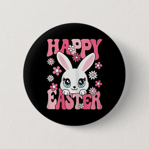 Happy Easter Bunny Easter Rabbit Women Girls Kids 6 Cm Round Badge