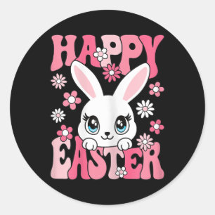 Happy Easter Bunny Easter Rabbit Women Girls Kids Classic Round Sticker