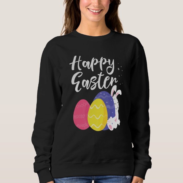 Happy Easter Bunny Egg Basket  Sweatshirt (Front)