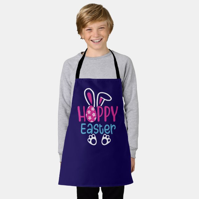 Happy Easter Bunny Egg Cute Spring Design Apron (Worn)