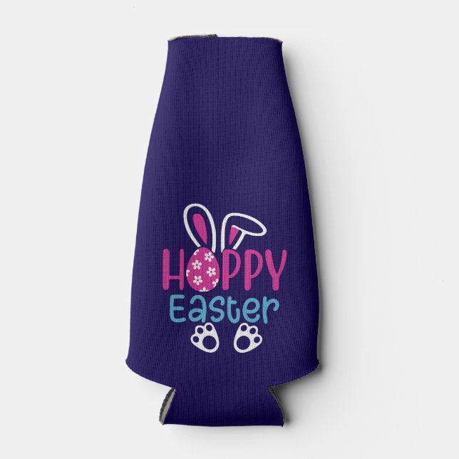 Happy Easter Bunny Egg Cute Spring Design Bottle Cooler (Front)
