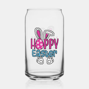 Happy Easter Bunny Egg Cute Spring Design Can Glass