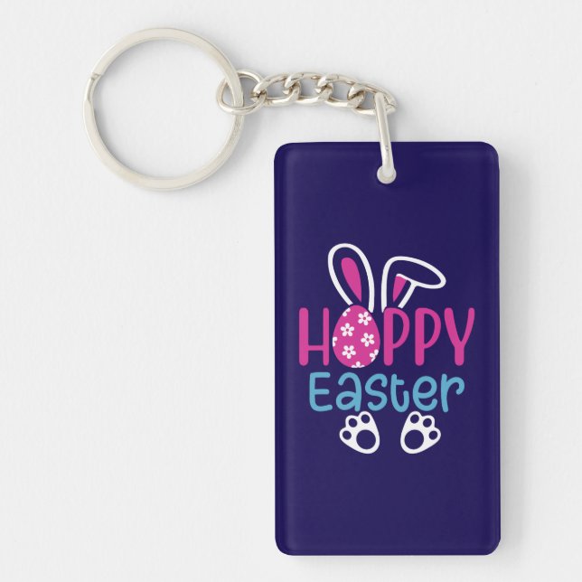 Happy Easter Bunny Egg Cute Spring Design Key Ring (Front)