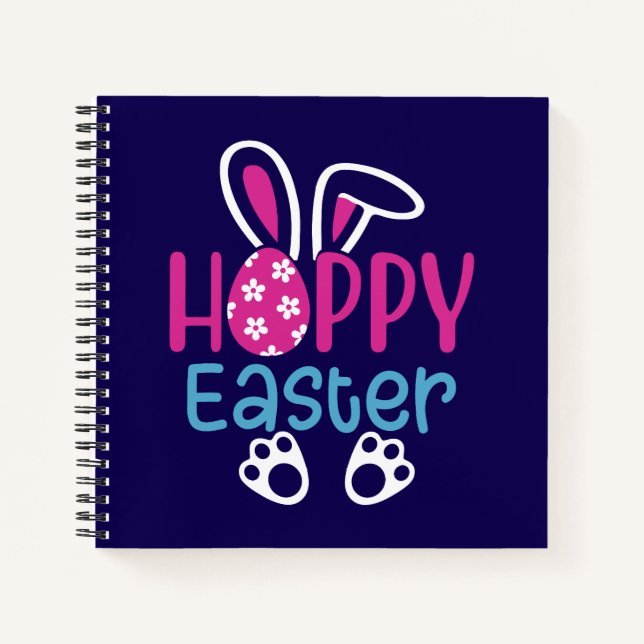 Happy Easter Bunny Egg Cute Spring Design Notebook (Front)