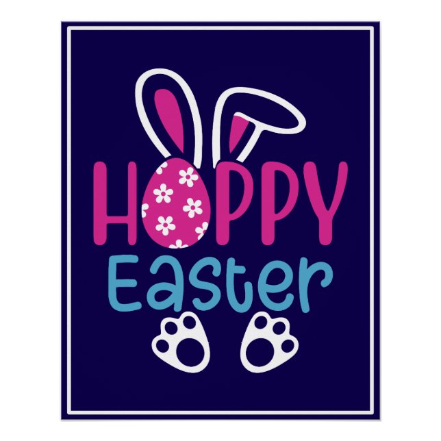 Happy Easter Bunny Egg Cute Spring Design Poster (Front)