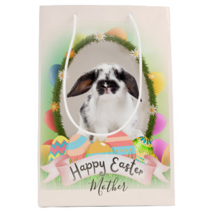Happy Easter bunny, egg design  Medium Gift Bag