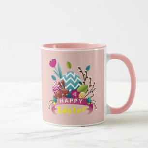 Happy Easter bunny, egg design Mug