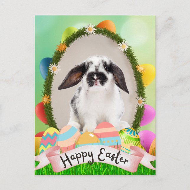 Happy Easter bunny, egg design Postcard (Front)