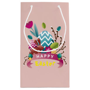 Happy Easter bunny, egg design Small Gift Bag