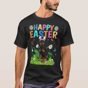 Happy Easter Bunny Egg Doberman Dog Easter Sunda T-Shirt