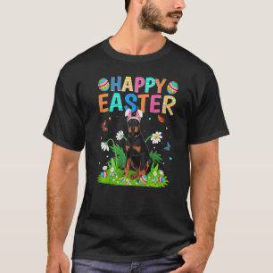 Happy Easter Bunny Egg  Doberman Dog Easter Sunday T-Shirt