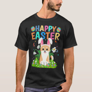 Happy Easter Bunny Egg Funny Akita Inu Dog Easter  T-Shirt