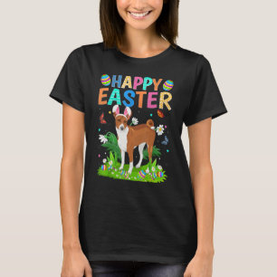 Happy Easter Bunny Egg Funny Basenji Dog Easter Su T-Shirt