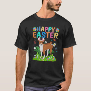 Happy Easter Bunny Egg Funny Basenji Dog Easter Su T-Shirt