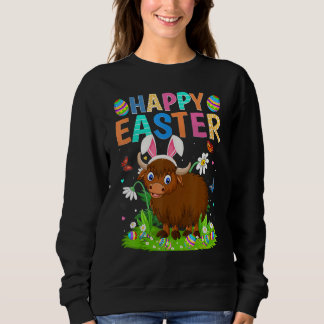 Happy Easter Bunny Egg Funny Buffalo Easter Sunday Sweatshirt