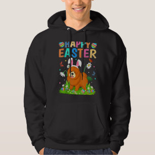 Happy Easter Bunny Egg Funny Chow Chow Dog Easter Hoodie