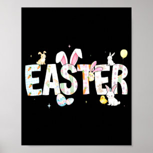 Happy easter bunny egg funny for kids boy girlHapp Poster