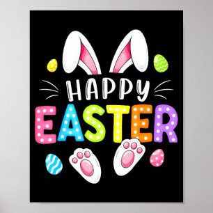 Happy easter bunny egg funny for kids boy girlHapp Poster