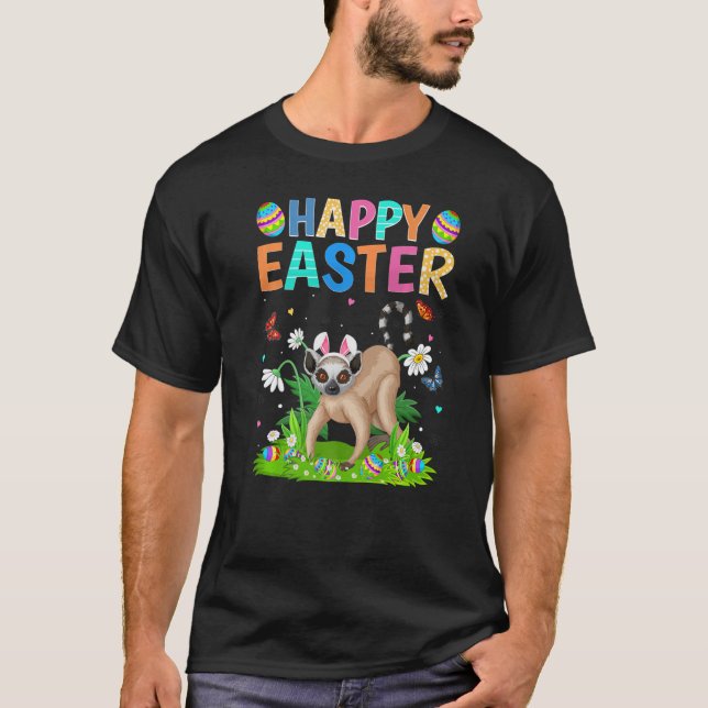 Happy Easter Bunny Egg Funny Lemur Easter Sunday  T-Shirt (Front)