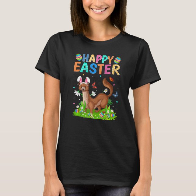 Happy Easter Bunny Egg Funny Mongoose Easter Sunda T-Shirt (Front)