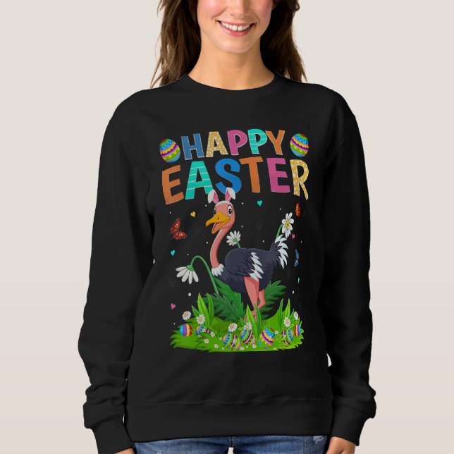Happy Easter Bunny Egg Funny Ostrich Bird Easter S Sweatshirt (Front)
