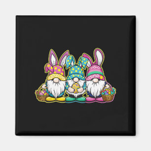 Happy Easter Bunny Egg Hunting And Bysket Gnome Ea Magnet