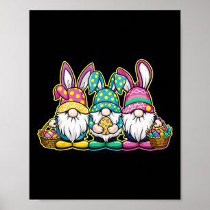 Happy Easter Bunny Egg Hunting And Bysket Gnome Ea Poster