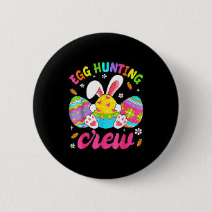 Happy easter bunny egg hunting squad crew family 6 cm round badge