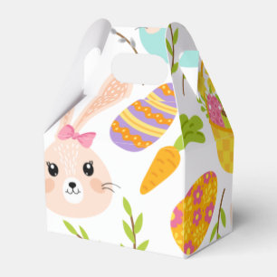Happy Easter Bunny Eggs, Spring Pattern Gift Favour Box
