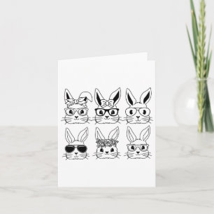 Happy Easter Bunny Face Gles Easter Day Womens Gir Card