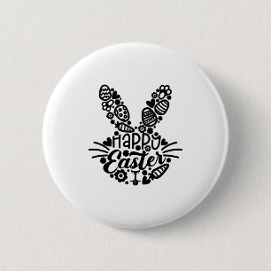 Happy Easter, Bunny Face Men Women Kids Cute Easte 6 Cm Round Badge