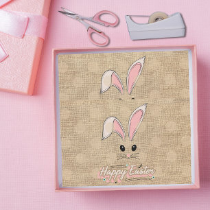 Happy Easter Bunny Face Neutral Polka Dots Tissue Paper