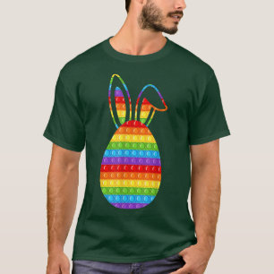 Happy Easter Bunny Face Pop It Bandanna Glasses Fi T-Shirt