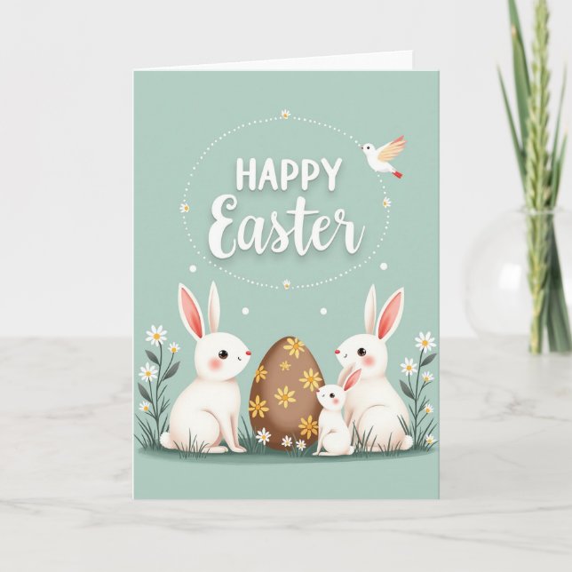 Happy Easter Bunny Family Card (Front)