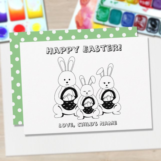Happy Easter Bunny Family Colouring Page (Creator Uploaded)