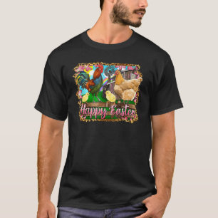 Happy Easter Bunny Farmer Chicken Rabbit Easter D T-Shirt