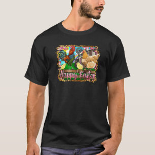 Happy Easter Bunny Farmer Chicken Rabbit Easter Da T-Shirt