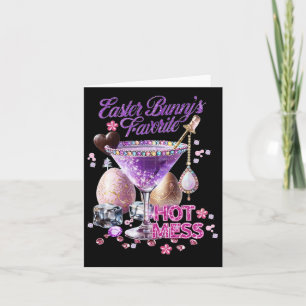 Happy Easter Bunny Favourite Hot Mess Cute Martini Card