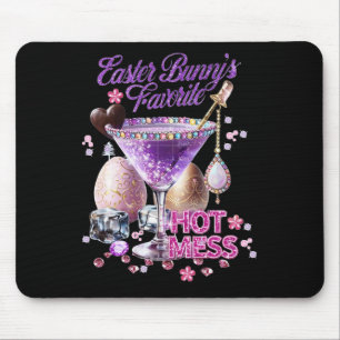 Happy Easter Bunny Favourite Hot Mess Cute Martini Mouse Pad