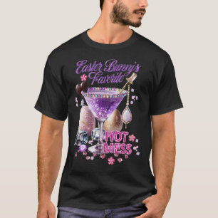 Happy Easter Bunny Favourite Hot Mess Cute Martini T-Shirt