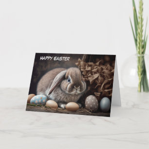 Happy Easter Bunny Folded Holiday Card