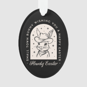 Happy Easter bunny funny dark western theme black Ornament