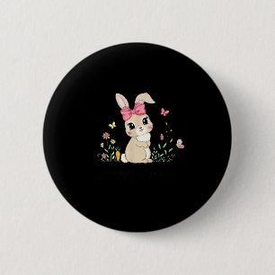 Happy easter bunny funny for kids boy girl womenHa 6 Cm Round Badge