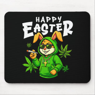 Happy easter bunny funny rabbit smoking for menHap Mouse Pad