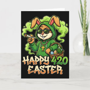 Happy Easter Bunny Funny Weed Rabbit Stoner Card