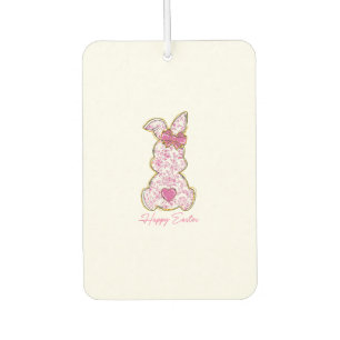 Happy Easter Bunny Girls Easter Women Pink Floral  Car Air Freshener